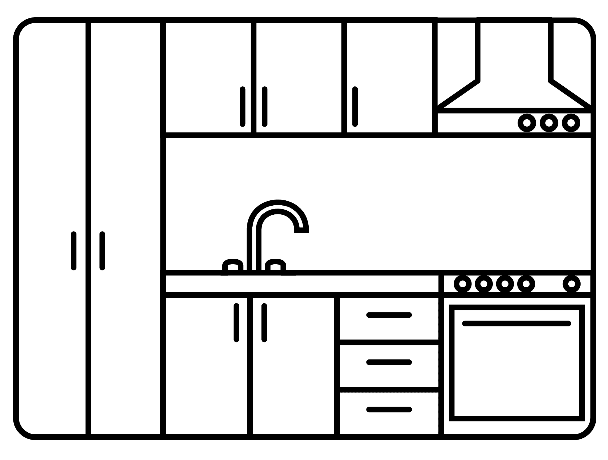 line-drawn kitchen icon